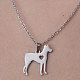 201 Stainless Steel Dog with Heart Pendant Necklace(NJEW-OY001-27)-1