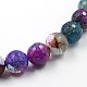 Dyed Natural Fire Crackle Agate Faceted Round Bead Strands(G-O038-24E)-1