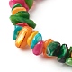 Natural Dyed Chip Shell Beads Stretch Bracelets for Children(BJEW-JB06395-01)-4