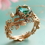 Zinc Alloy & Rhinestone Finger Rings, Leaf, Antique Golden, US Size 8(18.1mm)(FS-WG73E81-03)
