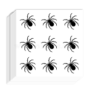 Self-Adhesive Paper Decorative Stickers, for Party, Decorative Presents Sealing, Spider, 90x90mm, Stickers: 25mm, 9pcs/sheet(DIY-WH0562-005)