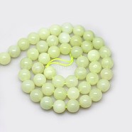 Natural New Jade Beads Strands, Round, 8mm, Hole: 0.8mm, about 49pcs/strand, 15.3 inch(39cm)(X-G-G763-09-8mm)