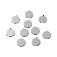 304 Stainless Steel Pendants, Stamping Blank Tag, Flat Round, Stainless Steel Color, 21x19x2mm, Hole: 1mm(STAS-F271-03P)