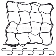 Elastic Trellis Netting, with Hooks, Flexible Grow Netting Support, for Garden Grow Tent and Crops, Black, 43x43x1cm(AJEW-WH0113-68)