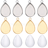DIY Blank Pendant Making Kit, Including Teardrop 304 Stainless Steel Pendant Settings, Glass Cabochons, Golden & Stainless Steel Color, 80pcs/box(DIY-BBC0001-43)