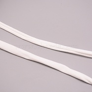 DIY Polyester Cord, Knitted Strip, Flat, Garment Accessories, White, 9x1mm(OCOR-WH0067-10A)