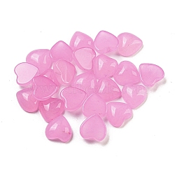 Dyed Natural White Jade Cabochons, Heart, Pink, 8x8x3.5mm(G-H309-01-12)