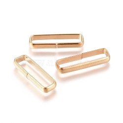 201 Stainless Steel Quick Link Connectors, Linking Rings, Closed but Unsoldered, Rectangle, Golden, 20.5x6.5x2.5mm, Inner Diameter: 4.5x18.5mm(STAS-L238-055A-G)