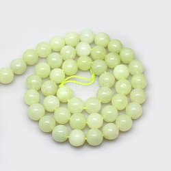 Natural New Jade Beads Strands, Round, 8mm, Hole: 0.8mm, about 49pcs/strand, 15.3 inch(39cm)(X-G-G763-09-8mm)