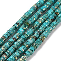 Synthetic Imperial Jasper & Opal Beads Strands, Dyed, Heishi Beads, Flat Round/Disc, 4~4.5x2mm, Hole: 0.6mm, about 172~173pcs/strand, 15.75''(40cm)(G-E185-05)