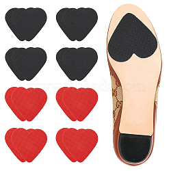 8 Pairs 2 Colors Rubber Shoe Sole Heel Anti Slip Grips, Self Adhesive Rubber Pads, Heart, Mixed Color, 57x61x1.5mm, 4 pairs/color(FIND-GF0005-03)