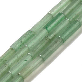 Natural Green Aventurine Beads Strands, Column, 13.5~14x4~4.5mm, Hole: 1.2mm, about 28pcs/strand, 15.16''(38.5cm)