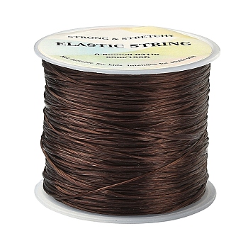 Flat Elastic Crystal String, Elastic Beading Thread, for Stretch Bracelet Making, Brown, 0.8mm, about 65.61 yards(60m)/roll