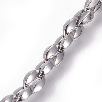 304 Stainless Steel Oval Link Chains, Unwelded, Stainless Steel Color, 5mm, Links: 7x5x2.3mm