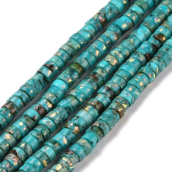 Synthetic Imperial Jasper & Opal Beads Strands, Dyed, Heishi Beads, Flat Round/Disc, 4~4.5x2mm, Hole: 0.6mm, about 172~173pcs/strand, 15.75''(40cm)