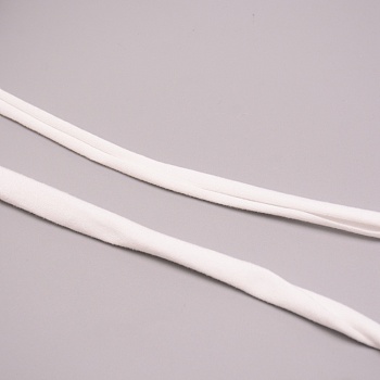 DIY Polyester Cord, Knitted Strip, Flat, Garment Accessories, White, 9x1mm