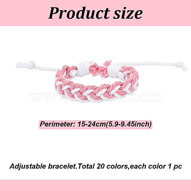 20Pcs 20 Colors Handmade Cotton & Linen Braided Cord Bracelets Set(BJEW-AN0001-62)-7