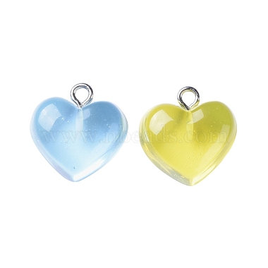 DIY 30 пара комплектов серег из смолы в форме сердца(DIY-LS0001-03)-2
