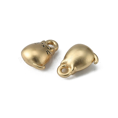 Matte Gold Color Cat Shape Alloy Charms