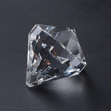 Transparent Acrylic Faceted Diamond Pendants(DB28x31mmC01)-3