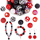 Elite 1 Set Mixed Style Acrylic Round Beads Sets(SACR-PH0001-52H)-1