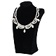 Velvet with Wood Bust Necklace Display Stands(NDIS-WH0016-06)-1