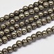 Natural Pyrite Round Beads Strands(G-F197-10-3mm)-1