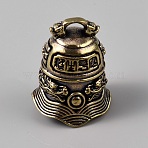 Tibetan Style Brass Bell Pendants, Antique Bronze, Bell, 28.5x24x23.5mm, Hole: 5.5x3.5mm(KK-WH0101-074D)