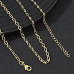3MM Brass Textured Oval Link Chain Necklaces for Women, Long-Lasting Plated, Golden, 16.02 inch(40.7cm)(KK-CBA2293-13G)