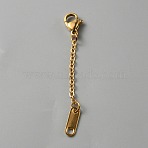 304 Staimless Steel Cable Chain Extender, End Chains with Lobster Claw Clasps and Chain Tabs, Golden, 50x2mm(STAS-WH0001-14A-G)