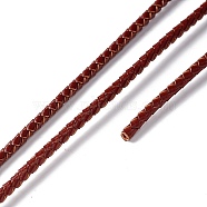 Braided Leather Cord, 3mm, 50 yards/bundle, Coconut Brown, 2.1mm, about 1.09 yard(1m)/strand(WL-XCP0001-07)