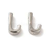 Platinum Plated Alloy Beads, Initial Letter, Letter.J, 10x3mm, Hole: 1.8mm(PALLOY-CJC0001-64P-J)