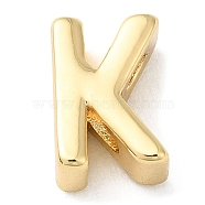 Rack Plating Brass Slide Charms, Cadmium Free & Lead Free, Real 18K Gold Plated, Letter, Letter K, 7.5x5x3.5mm, Hole: 1.5mm(KK-M254-15G-K)