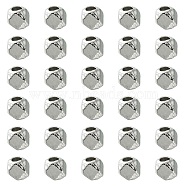 Polyhedron Alloy Finding Beads, Lead Free & Cadmium Free, Platinum, 3x3x3mm, Hole: 1mm(FIND-YW0004-25P)
