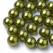 ABS Plastic Beads, Imitation Pearl, No Hole, Round, Olive, 6mm(SACR-R780-6mm-Z44)