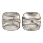 Non-Tarnish 304 Stainless Steel Ear Studs, Square, Stainless Steel Color, 22.5x22.5mm(EJEW-P291-01P)