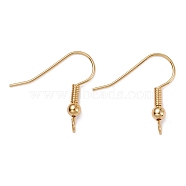 Brass Earring Hooks, with Vertical Loop, Long-Lasting Plated, Real 18K Gold Plated, 19x20x3mm, Hole: 3mm, 24 Gauge, Pin: 0.5mm(KK-F824-017G)