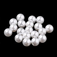 ABS Plastic Imitation Pearl Beads, Half Drilled Beads, Round, White, 6mm, Half Hole: 1.2mm, about 5000pcs/bag(OACR-R067-6mm-01)