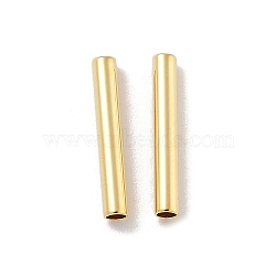 Brass Tube Beads, Column, Real 16K Gold Plated, 10x1.5mm, Hole: 1mm(KK-H503-03G-01)