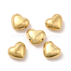 Rack Plating Eco-Friendly Brass Beads, Long-Lasting Plated, Lead Free & Cadmium Free, Heart, Real 18K Gold Plated, 13x15x8mm, Hole: 2mm(X-KK-A177-33G)