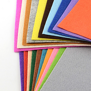 Non Woven Fabric Embroidery Needle Felt for DIY Crafts, Mixed Color, 15x15x0.1cm, 40pcs/bag