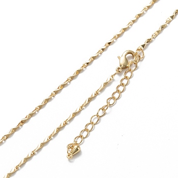 Brass Link Chain Necklaces, Long-Lasting Plated, Real 18K Gold Plated, 15.75 inch(40cm)