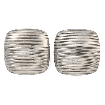 Non-Tarnish 304 Stainless Steel Ear Studs, Square, Stainless Steel Color, 22.5x22.5mm