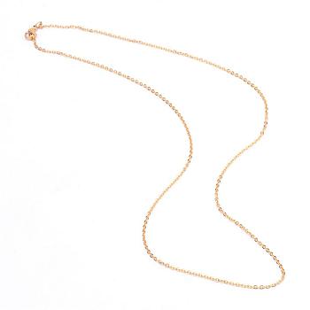 304 Stainless Steel Cable Chains Necklaces, with Lobster Clasps, Golden, 20 inch(50.8cm), Link: 2x1.5x0.4mm