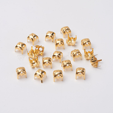 Golden Square Brass Cabochon Settings