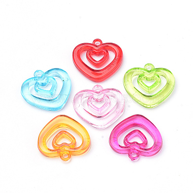Mixed Color Heart Acrylic Pendants