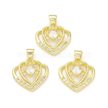 Placage de crémaillère en laiton micro pavé pendentifs en zircone cubique claire(KK-C011-26G)-3