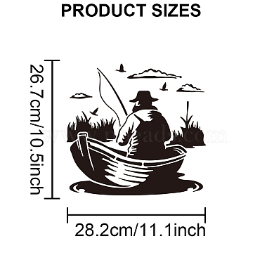 US 1Pc Fishing Theme PET Hollow Out Drawing Painting Stencils(DIY-MA0003-45C)-2