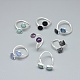 Adjustable Natural Gemstone Finger Rings(RJEW-L089-01S)-1