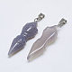 Natural Grey Agate Pendants(G-T122-12A-01)-2